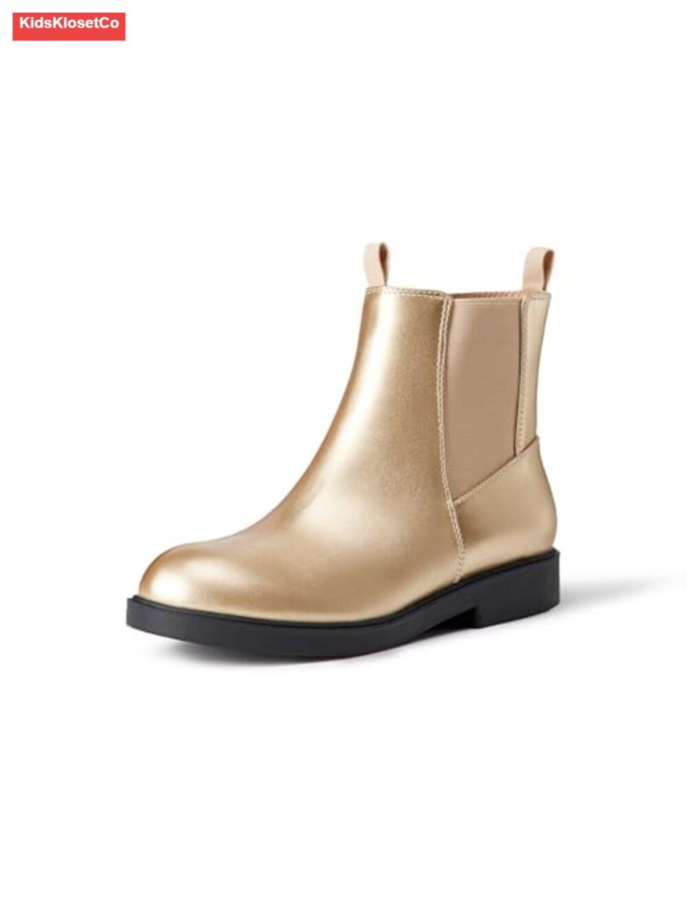 Girls Chelsea Ankle Boots Faux Leather Kids Pull-On Boots